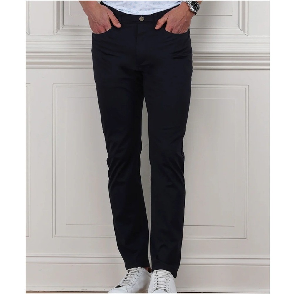Collars‎ & Co Mens CEO Tech Pull-On Pants Navy Blue 36x30 Stretch Chino Trousers